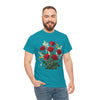 Wildflowers and Red Roses, Graphic T-Shirts for Women, Floral Shirt, Womens Short Sleeve, Ladies Graphic Tees #5128TTS