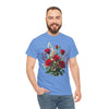Wildflowers and Red Roses, Graphic T-Shirts for Women, Floral Shirt, Womens Short Sleeve, Ladies Graphic Tees #5130TTS