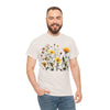 Wildflowers and a Yellow Rose, Graphic T-Shirts for Women, Floral Shirt, Womens Short Sleeve, Ladies Graphic Tees #5009TTS