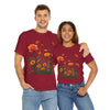 Wildflowers and Orange Roses, Graphic T-Shirts for Women, Floral Shirt, Womens Short Sleeve, Ladies Graphic Tees #5046TTS