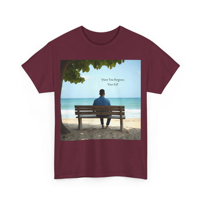 Have You Forgiven Your Ex?Man on Bench Looking at Waves, Forgiving T-Shirt, Forgiveness, Relationship Healing Top #5005STS