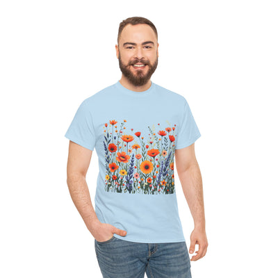 Wildflowers, Graphic T-Shirts for Women, Floral Shirt, Womens Short Sleeve, Ladies Graphic Tees #5105TTS