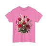 Wildflowers and Red Roses, Graphic T-Shirts for Women, Floral Shirt, Womens Short Sleeve, Ladies Graphic Tees #5130TTS