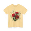 Wildflowers and Red Roses, Graphic T-Shirts for Women, Floral Shirt, Womens Short Sleeve, Ladies Graphic Tees #5127TTS