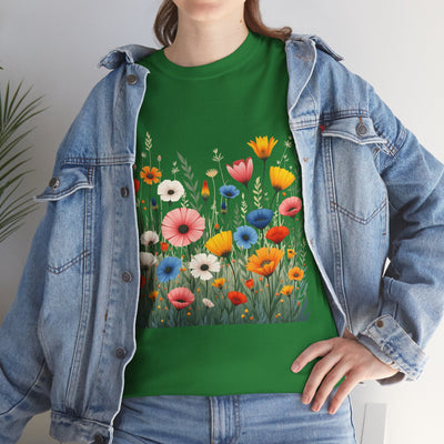Wildflowers, Graphic T-Shirts for Women, Floral Shirt, Womens Short Sleeve, Ladies Graphic Tees #5108TTS