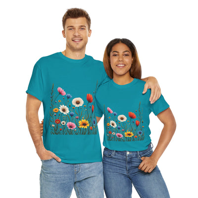 Wildflowers, Graphic T-Shirts for Women, Floral Shirt, Womens Short Sleeve, Ladies Graphic Tees #5109TTS