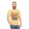 Wildflowers and Pink & Yellow Roses, Graphic T-Shirts for Women, Floral Shirt, Womens Short Sleeve, Ladies Graphic Tees #5144TTS