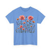 Wildflowers and Pink Roses, Graphic T-Shirts for Women, Floral Shirt, Womens Short Sleeve, Ladies Graphic Tees #5015TTS