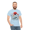 Wildflowers and a Red Rose, Graphic T-Shirts for Women, Floral Shirt, Womens Short Sleeve, Ladies Graphic Tees #5007TTS