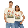 Wildflowers and Orange Roses, Graphic T-Shirts for Women, Floral Shirt, Womens Short Sleeve, Ladies Graphic Tees #5045TTS