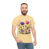 Wildflowers and Pink/Violet Roses, Graphic T-Shirts for Women, Floral Shirt, Womens Short Sleeve, Ladies Graphic Tees #5101TTS