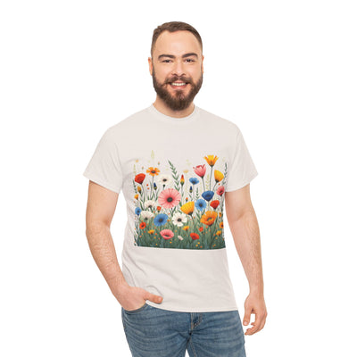 Wildflowers, Graphic T-Shirts for Women, Floral Shirt, Womens Short Sleeve, Ladies Graphic Tees #5108TTS