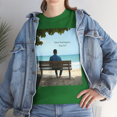 Have You Forgiven Your Ex?Man on Bench Looking at Waves, Forgiving T-Shirt, Forgiveness, Relationship Healing Top #5005STS