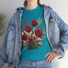 Wildflowers and Red Roses, Graphic T-Shirts for Women, Floral Shirt, Womens Short Sleeve, Ladies Graphic Tees #5129TTS