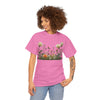 Wildflowers and White Roses, Graphic T-Shirts for Women, Floral Shirt, Womens Short Sleeve, Ladies Graphic Tees #5039TTS