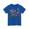 Wildflowers and Pink Roses, Graphic T-Shirts for Women, Floral Shirt, Womens Short Sleeve, Ladies Graphic Tees #5023TTS