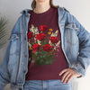 Wildflowers and Red Roses, Graphic T-Shirts for Women, Floral Shirt, Womens Short Sleeve, Ladies Graphic Tees #5128TTS