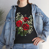 Wildflowers and Red Roses, Graphic T-Shirts for Women, Floral Shirt, Womens Short Sleeve, Ladies Graphic Tees #5127TTS