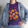 Wildflowers and Pink & Yellow Roses, Graphic T-Shirts for Women, Floral Shirt, Womens Short Sleeve, Ladies Graphic Tees #5140TTS