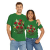 Wildflowers and Red Roses, Graphic T-Shirts for Women, Floral Shirt, Womens Short Sleeve, Ladies Graphic Tees #5128TTS