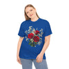 Wildflowers and Red Roses, Graphic T-Shirts for Women, Floral Shirt, Womens Short Sleeve, Ladies Graphic Tees #5127TTS