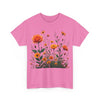 Wildflowers and Orange Roses, Graphic T-Shirts for Women, Floral Shirt, Womens Short Sleeve, Ladies Graphic Tees #5046TTS