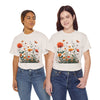 Wildflowers and Orange Roses, Graphic T-Shirts for Women, Floral Shirt, Womens Short Sleeve, Ladies Graphic Tees #5046TTS