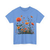 Wildflowers and Orange Roses, Graphic T-Shirts for Women, Floral Shirt, Womens Short Sleeve, Ladies Graphic Tees #5046TTS