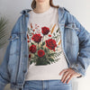 Wildflowers and Red Roses, Graphic T-Shirts for Women, Floral Shirt, Womens Short Sleeve, Ladies Graphic Tees #5129TTS