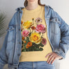 Wildflowers and Pink & Yellow Roses, Graphic T-Shirts for Women, Floral Shirt, Womens Short Sleeve, Ladies Graphic Tees #5148TTS