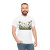 Wildflowers and White Roses, Graphic T-Shirts for Women, Floral Shirt, Womens Short Sleeve, Ladies Graphic Tees #5039TTS