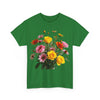 Wildflowers and Pink & Yellow Roses, Graphic T-Shirts for Women, Floral Shirt, Womens Short Sleeve, Ladies Graphic Tees #5138TTS