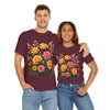 Wildflowers and Pink & Yellow Roses, Graphic T-Shirts for Women, Floral Shirt, Womens Short Sleeve, Ladies Graphic Tees #5142TTS