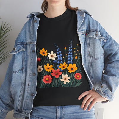 Wildflowers, Graphic T-Shirts for Women, Floral Shirt, Womens Short Sleeve, Ladies Graphic Tees #5111TTS
