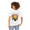 Wildflowers and Pink & Yellow Roses, Graphic T-Shirts for Women, Floral Shirt, Womens Short Sleeve, Ladies Graphic Tees #5143TTS