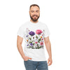 Wildflowers and Pink/Violet Roses, Graphic T-Shirts for Women, Floral Shirt, Womens Short Sleeve, Ladies Graphic Tees #5101TTS