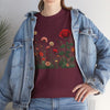 Wildflowers and a Red Rose, Graphic T-Shirts for Women, Floral Shirt, Womens Short Sleeve, Ladies Graphic Tees #5008TTS