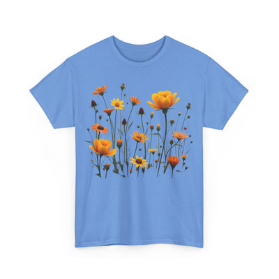 Wildflowers and Yellow Roses, Graphic T-Shirts for Women, Floral Shirt, Womens Short Sleeve, Ladies Graphic Tees #5011TTS