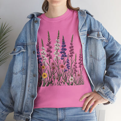 Wildflowers, Graphic T-Shirts for Women, Floral Shirt, Womens Short Sleeve, Ladies Graphic Tees #5124TTS