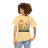 Wildflowers and Orange Roses, Graphic T-Shirts for Women, Floral Shirt, Womens Short Sleeve, Ladies Graphic Tees #5045TTS