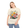Wildflowers and Pink & Yellow Roses, Graphic T-Shirts for Women, Floral Shirt, Womens Short Sleeve, Ladies Graphic Tees #5149TTS
