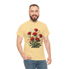 Wildflowers and Red Roses, Graphic T-Shirts for Women, Floral Shirt, Womens Short Sleeve, Ladies Graphic Tees #5128TTS