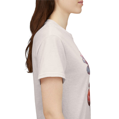 Wildflowers and Pink Roses, Graphic T-Shirts for Women, Floral Shirt, Womens Short Sleeve, Ladies Graphic Tees #5019TTS