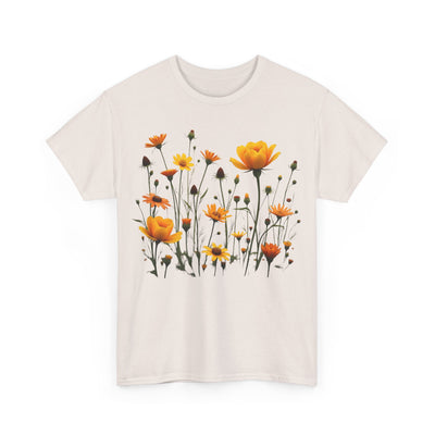 Wildflowers and Yellow Roses, Graphic T-Shirts for Women, Floral Shirt, Womens Short Sleeve, Ladies Graphic Tees #5011TTS
