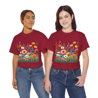Wildflowers, Graphic T-Shirts for Women, Floral Shirt, Womens Short Sleeve, Ladies Graphic Tees #5108TTS