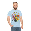 Wildflowers and Pink & Yellow Roses, Graphic T-Shirts for Women, Floral Shirt, Womens Short Sleeve, Ladies Graphic Tees #5138TTS