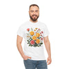 Wildflowers and Pink & Yellow Roses, Graphic T-Shirts for Women, Floral Shirt, Womens Short Sleeve, Ladies Graphic Tees #5137TTS