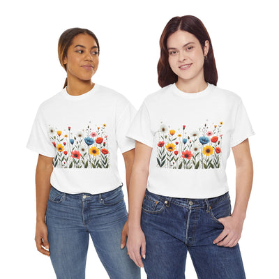 Wildflowers, Graphic T-Shirts for Women, Floral Shirt, Womens Short Sleeve, Ladies Graphic Tees #5114TTS