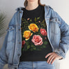 Wildflowers and Pink & Yellow Roses, Graphic T-Shirts for Women, Floral Shirt, Womens Short Sleeve, Ladies Graphic Tees #5149TTS