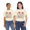 Wildflowers and Pink Roses, Graphic T-Shirts for Women, Floral Shirt, Womens Short Sleeve, Ladies Graphic Tees #5015TTS